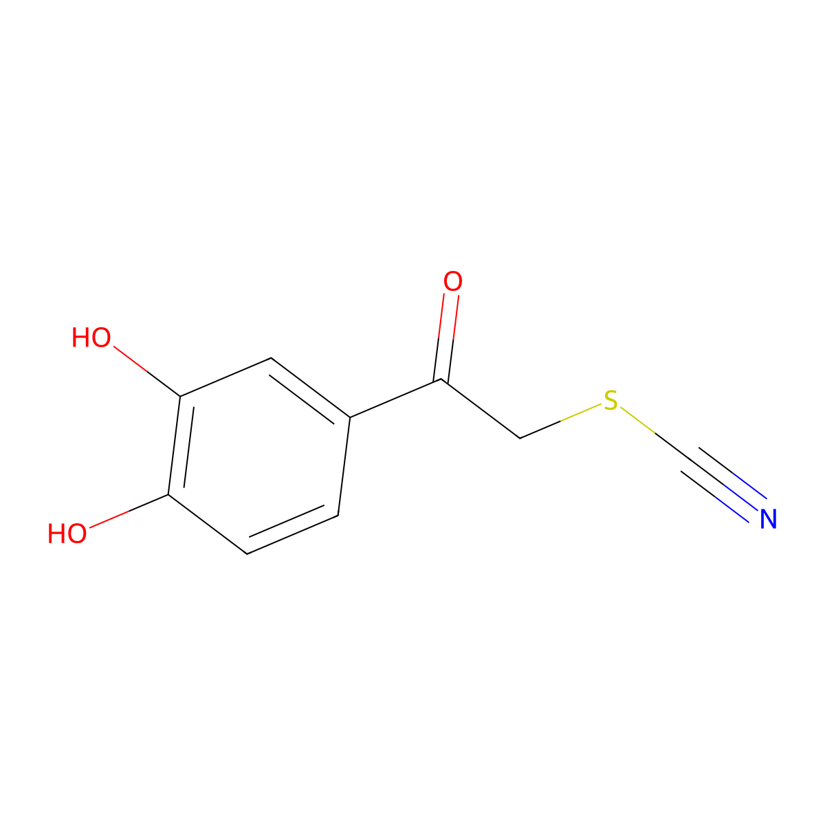 2-(Cyanosulfanyl)-1-(3,4-dihydroxyphenyl)ethan-1-one molecular structure, CAS 101714-41-4