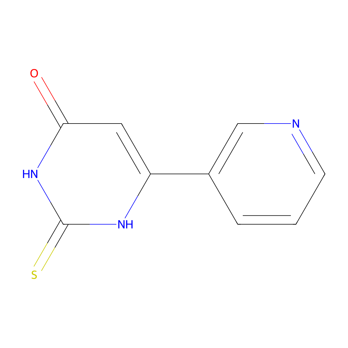 6-pyridin-3-yl-2-thioxo-2,3-dihydropyrimidin-4(1{H})-one molecular structure, CAS 101714-48-1