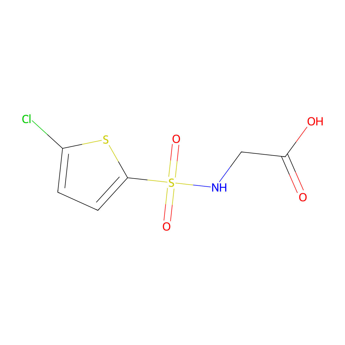 2-(5-Chlorothiophene-2-sulfonamido)acetic acid molecular structure, CAS 1017141-27-3