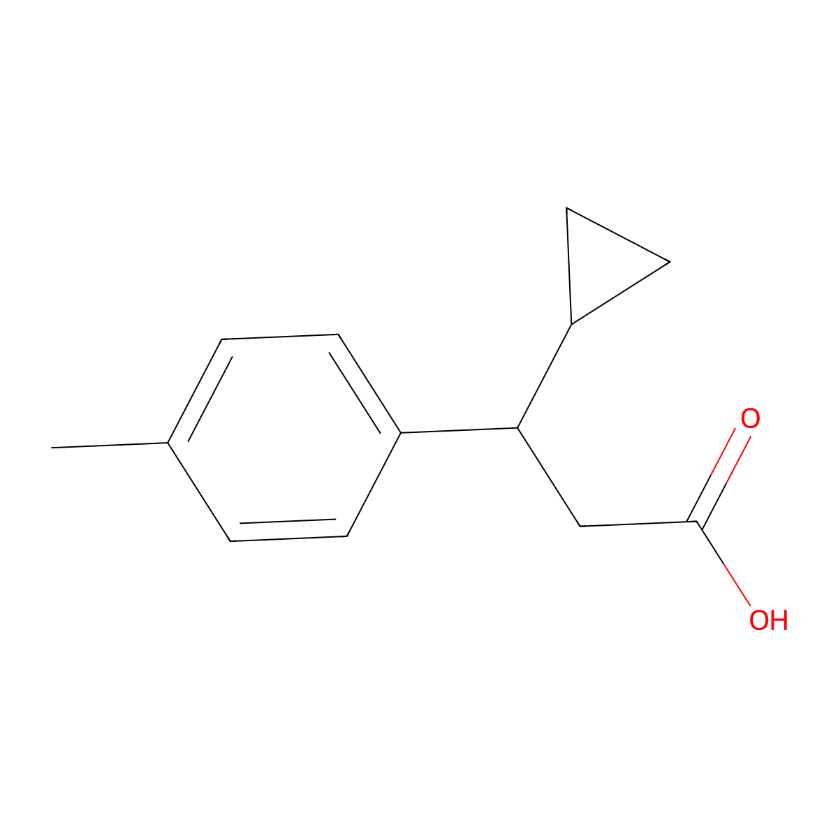 3-Cyclopropyl-3-(4-methylphenyl)propanoic acid molecular structure, CAS 1017141-58-0