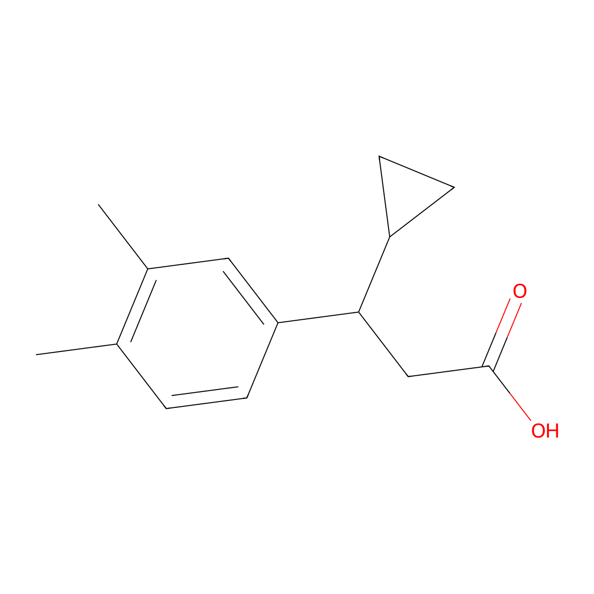 3-Cyclopropyl-3-(3,4-dimethylphenyl)propanoic acid molecular structure, CAS 1017141-60-4