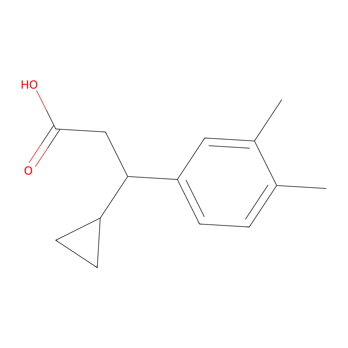 3-Cyclopropyl-3-(3,4-dimethylphenyl)propanoic acid molecular structure, CAS 1017141-60-4