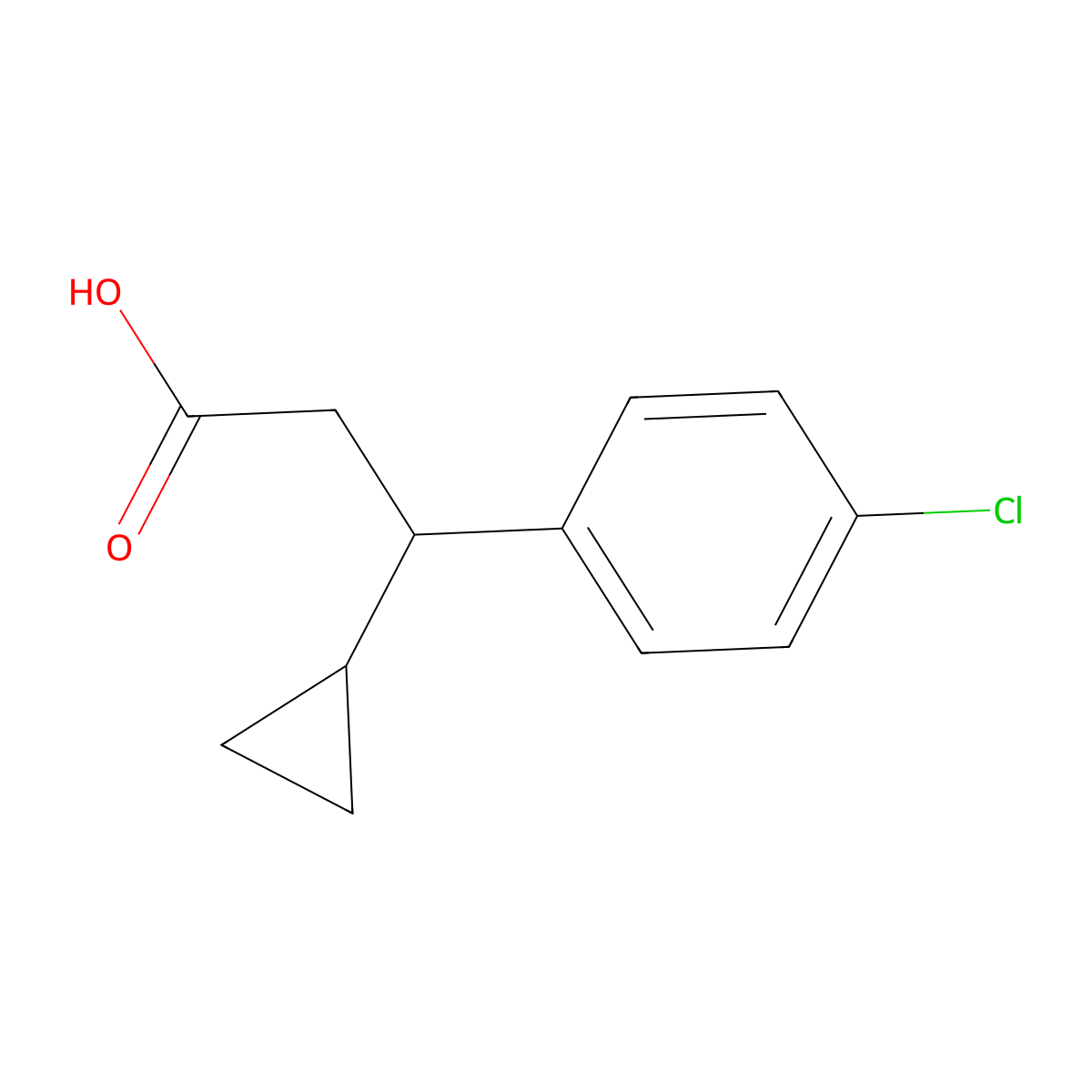 3-(4-Chlorophenyl)-3-cyclopropylpropanoic acid molecular structure, CAS 1017141-63-7