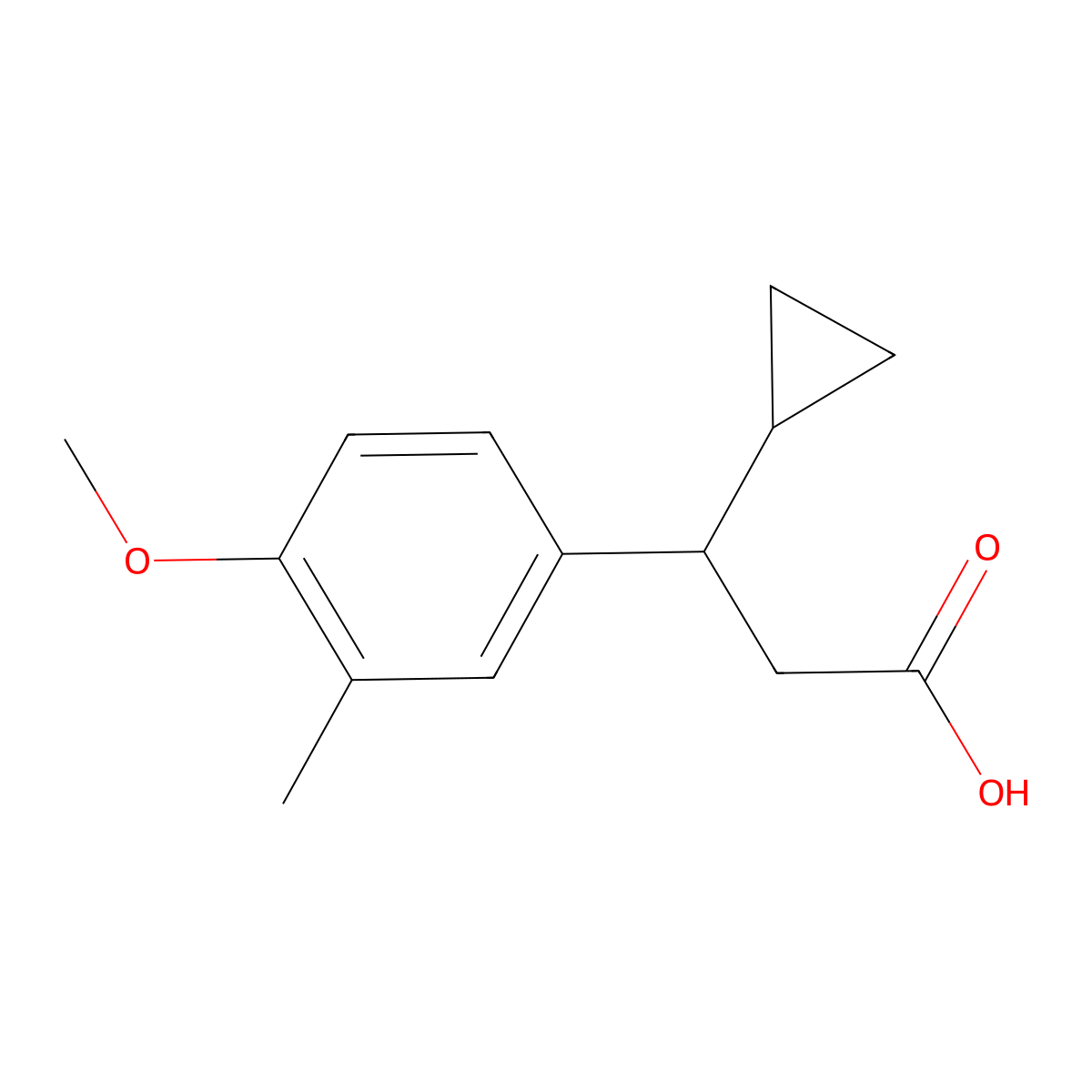 3-Cyclopropyl-3-(4-methoxy-3-methylphenyl)propanoic acid molecular structure, CAS 1017141-66-0