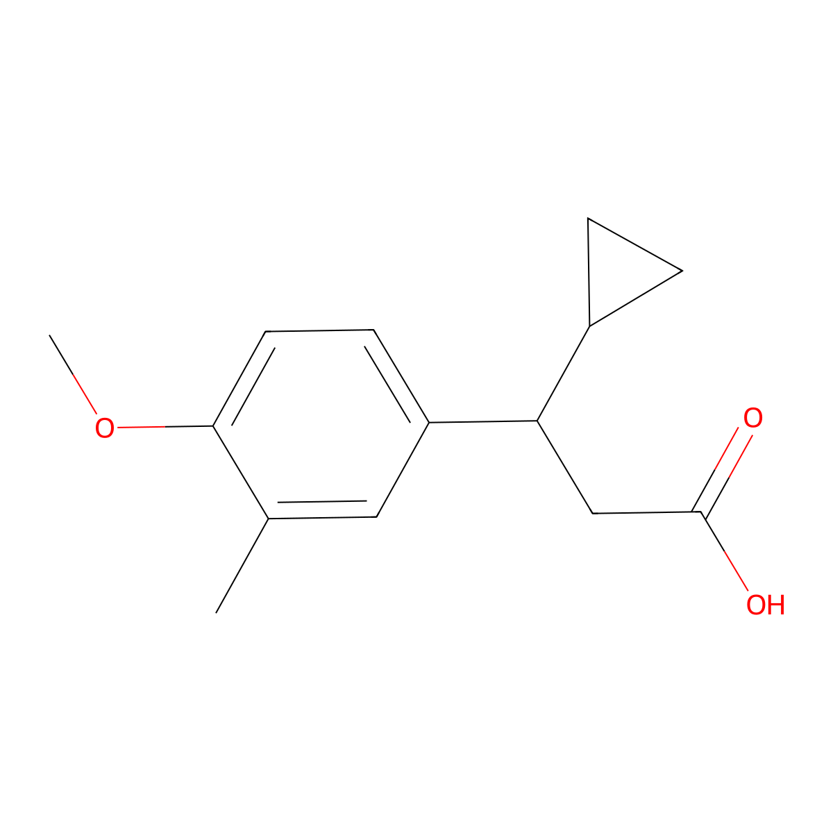 3-Cyclopropyl-3-(4-methoxy-3-methylphenyl)propanoic acid molecular structure, CAS 1017141-66-0