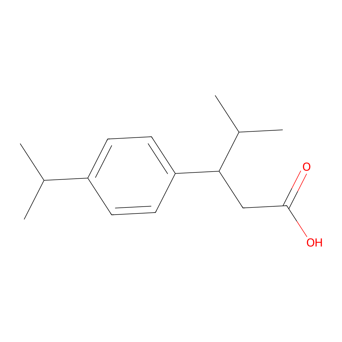 4-Methyl-3-[4-(propan-2-yl)phenyl]pentanoic acid molecular structure, CAS 1017141-72-8