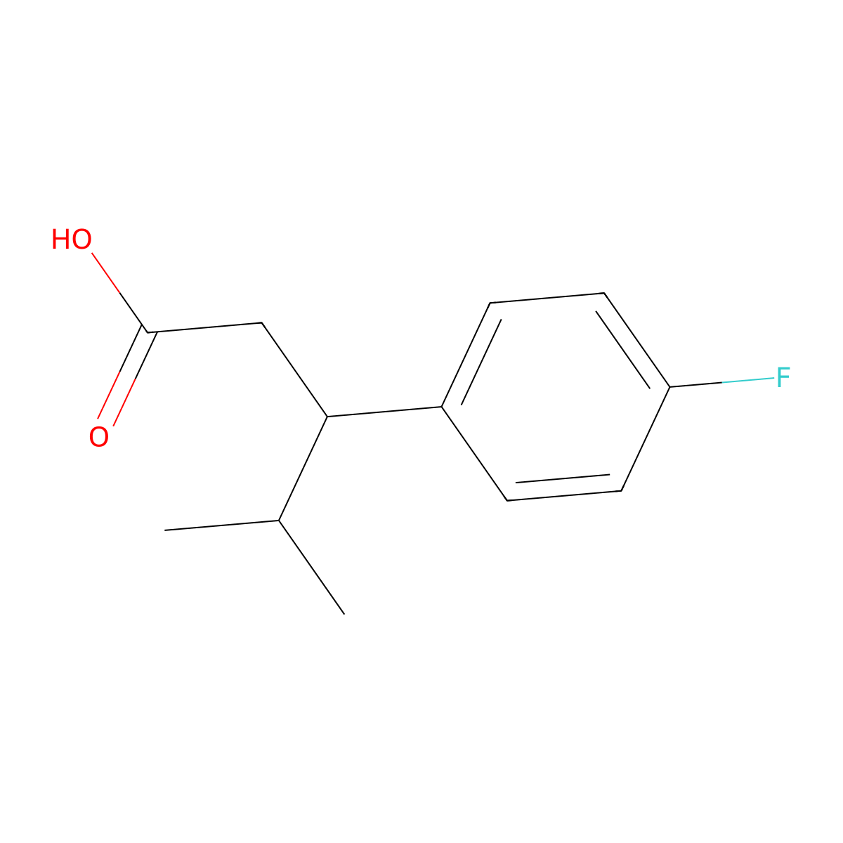 3-(4-Fluorophenyl)-4-methylpentanoic acid molecular structure, CAS 1017141-75-1