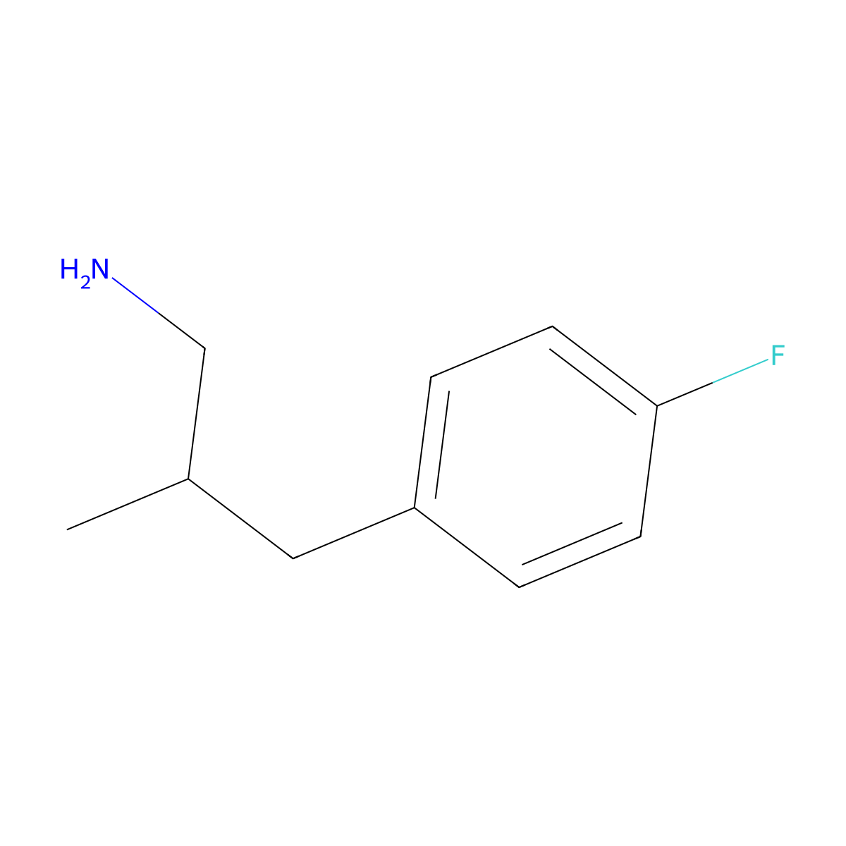 3-(4-Fluorophenyl)-2-methylpropan-1-amine molecular structure, CAS 1017145-31-1
