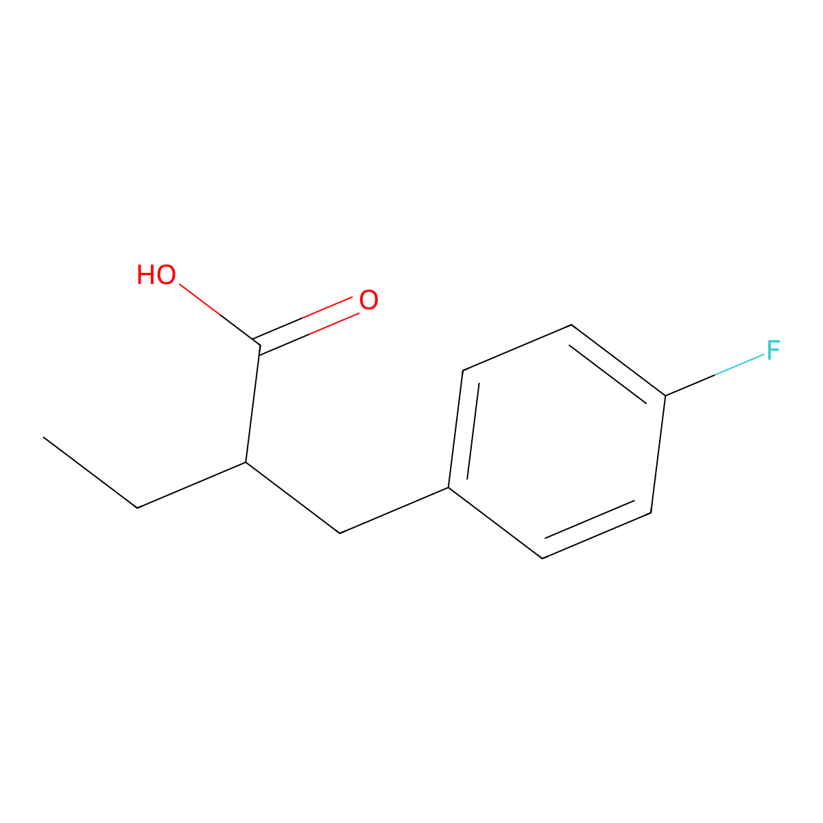 2-(4-Fluorobenzyl)butanoic acid molecular structure, CAS 1017146-79-0