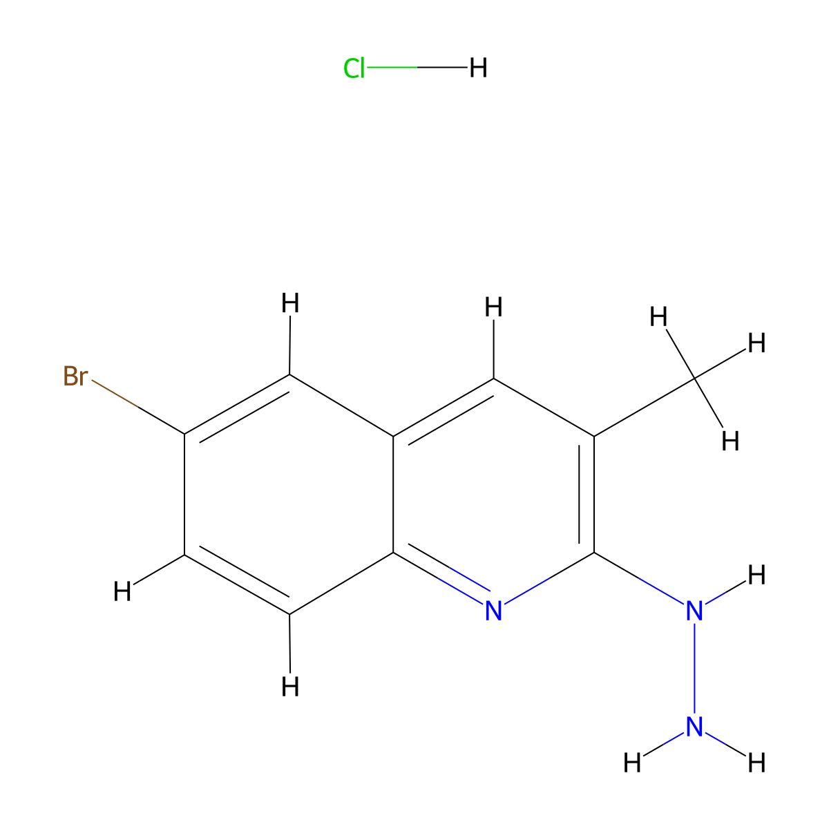 6-Bromo-2-hydrazino-3-methylquinoline hydrochloride molecular structure, CAS 1017146-88-1
