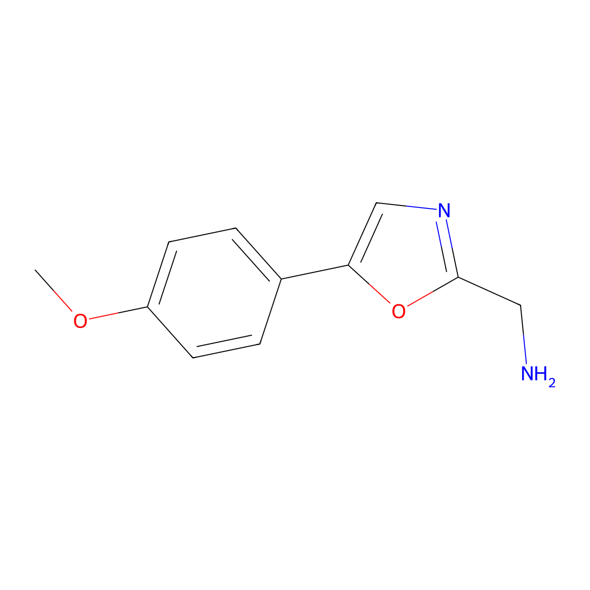 1-[5-(4-Methoxyphenyl)-1,3-oxazol-2-yl]methanamine molecular structure, CAS 1017149-57-3