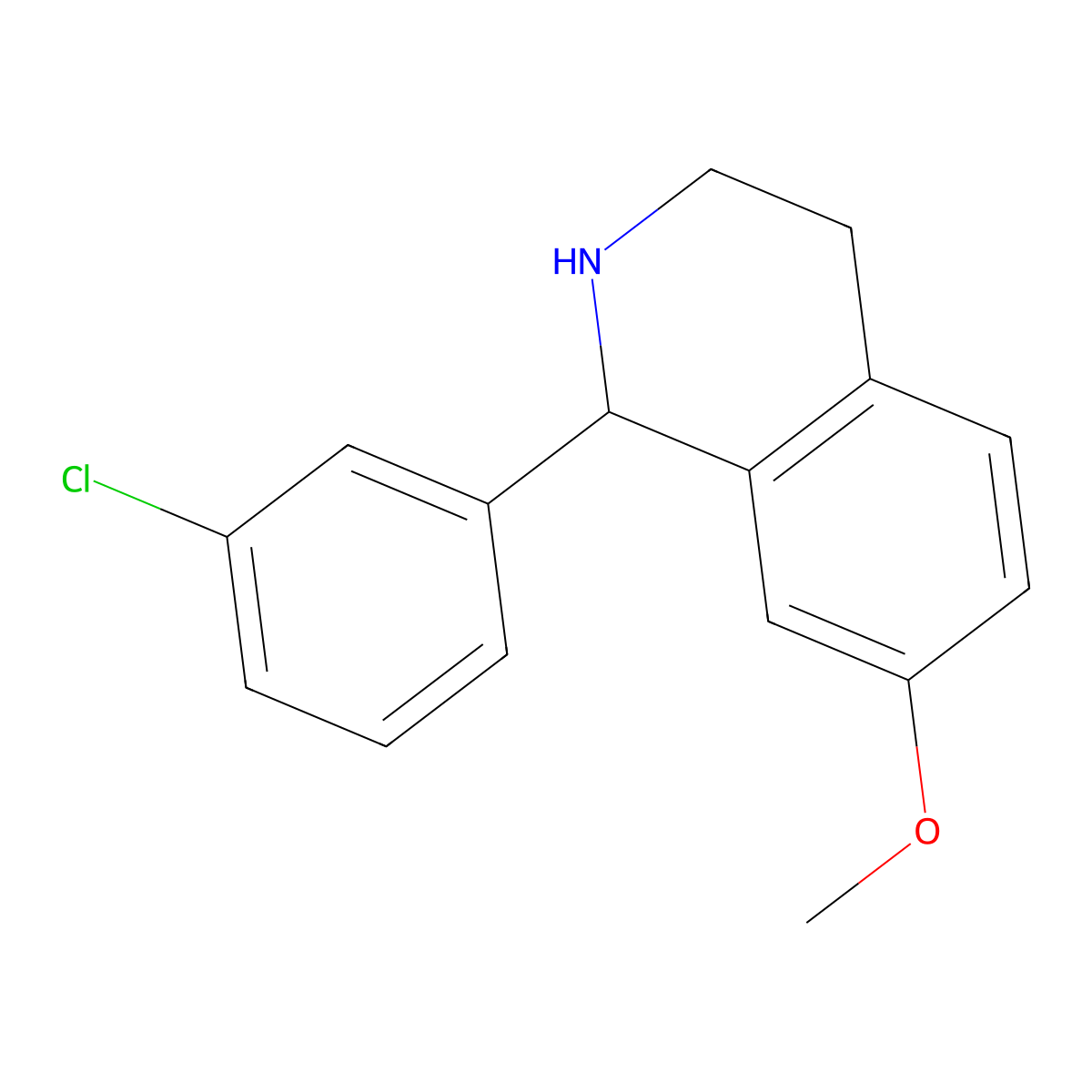 1-(3-Chlorophenyl)-7-methoxy-1,2,3,4-tetrahydroisoquinoline molecular structure, CAS 1017149-97-1