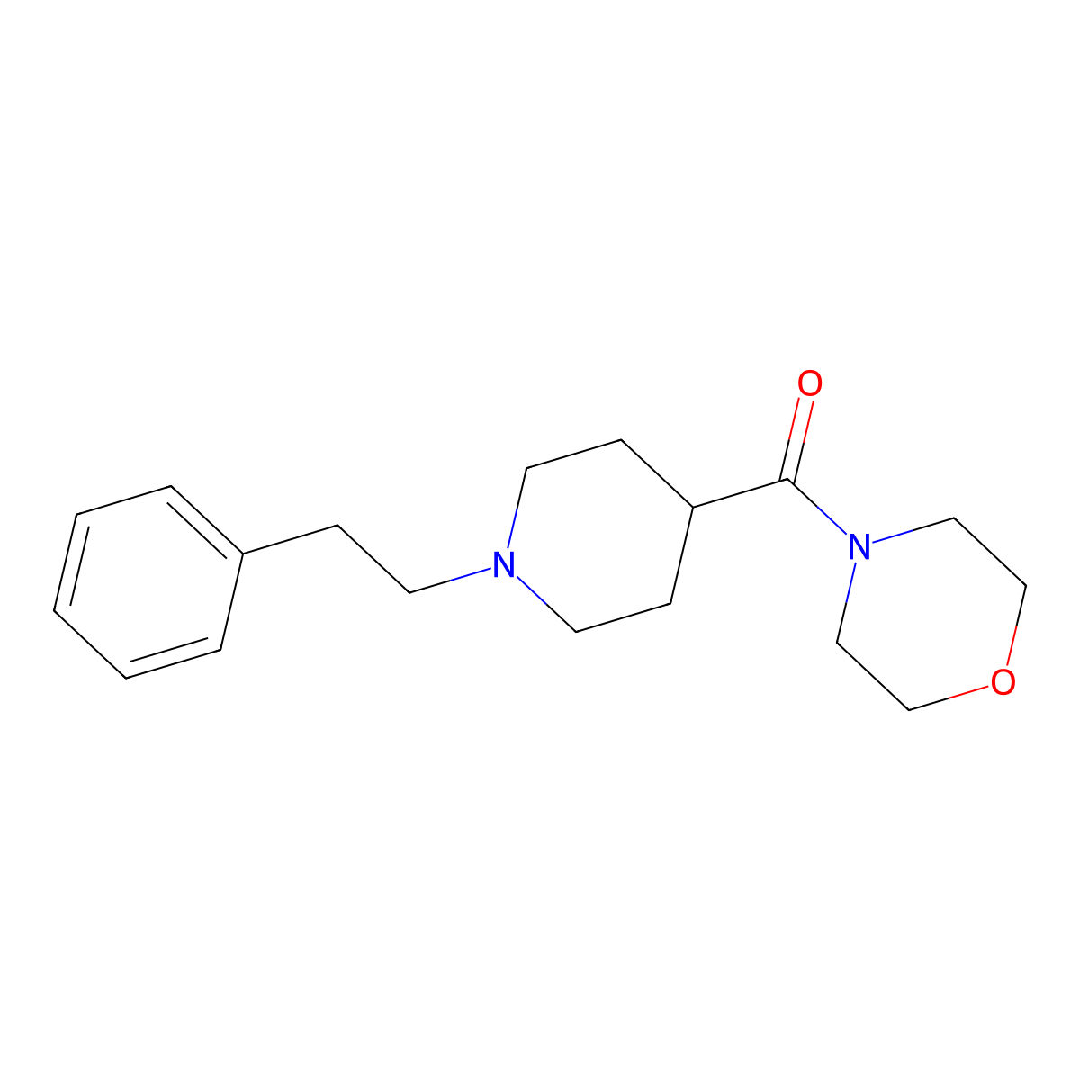 4-[1-(2-Phenylethyl)piperidine-4-carbonyl]morpholine molecular structure, CAS 101715-48-4