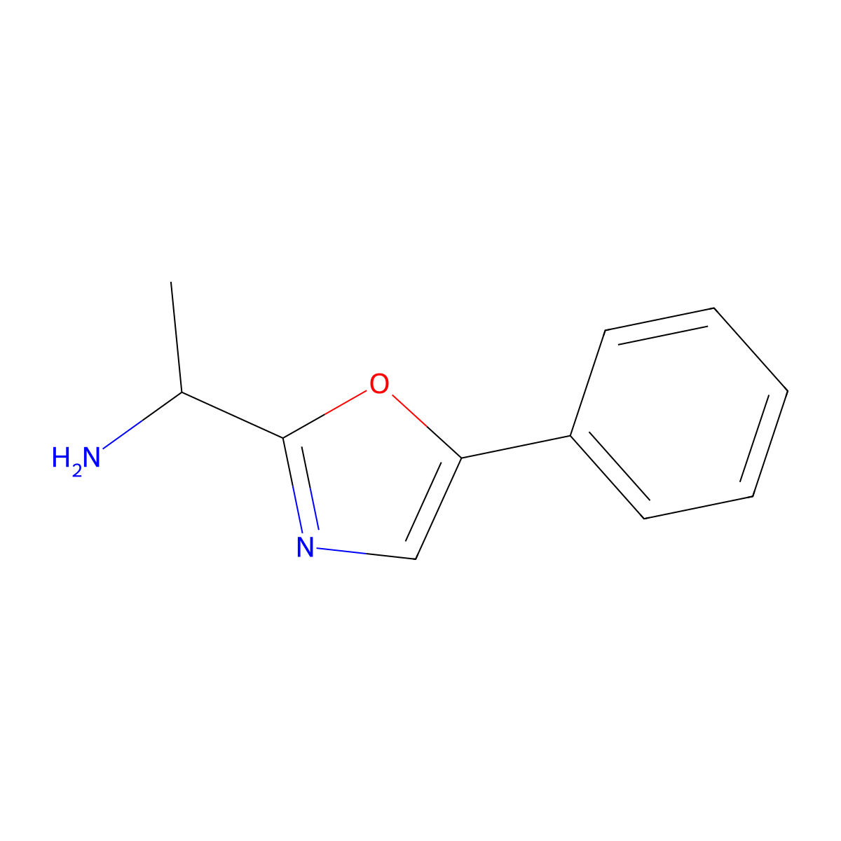 1-(5-Phenyl-1,3-oxazol-2-yl)ethan-1-amine molecular structure, CAS 1017150-01-4