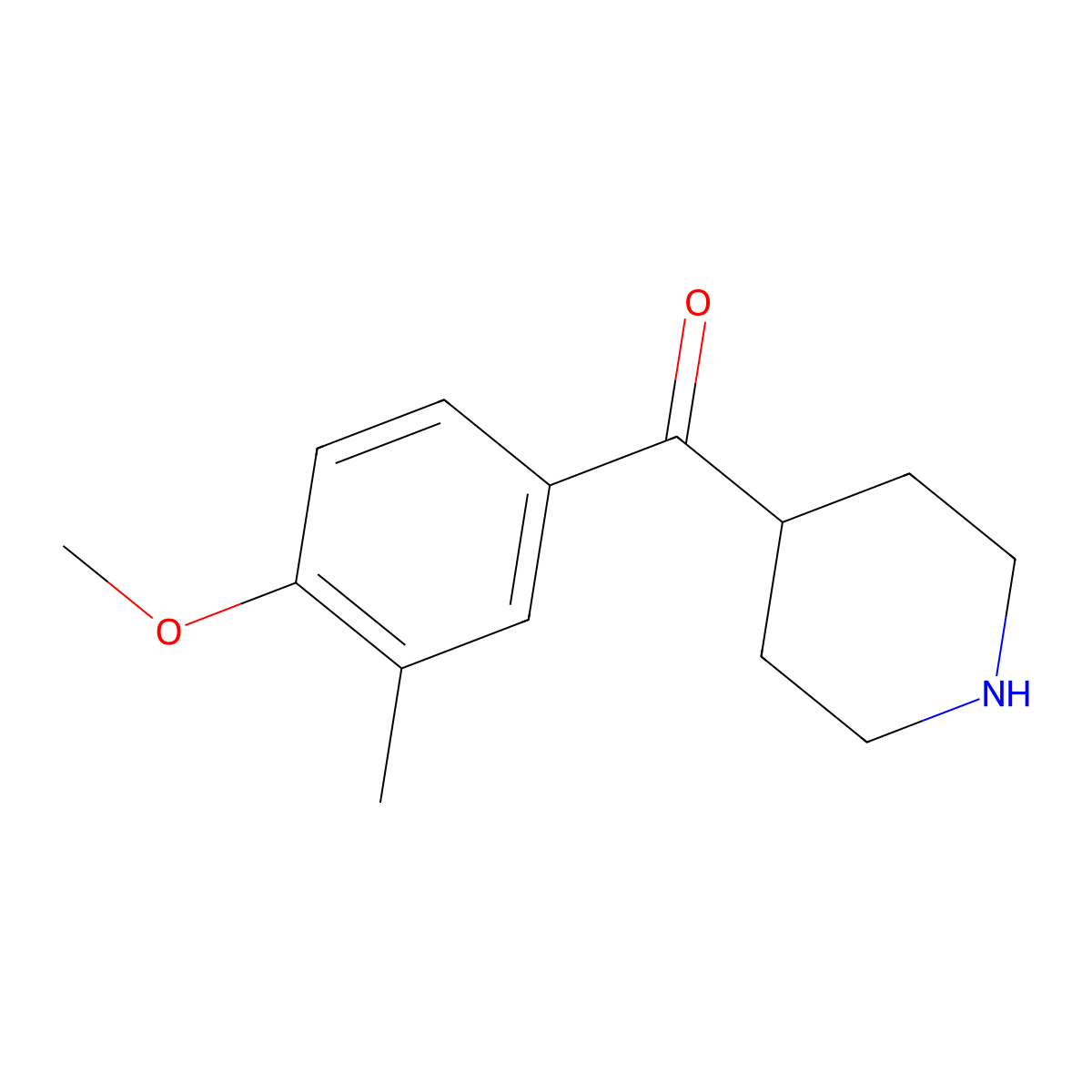 (4-Methoxy-3-methylphenyl)-4-piperidinylmethanone molecular structure, CAS 1017150-26-3
