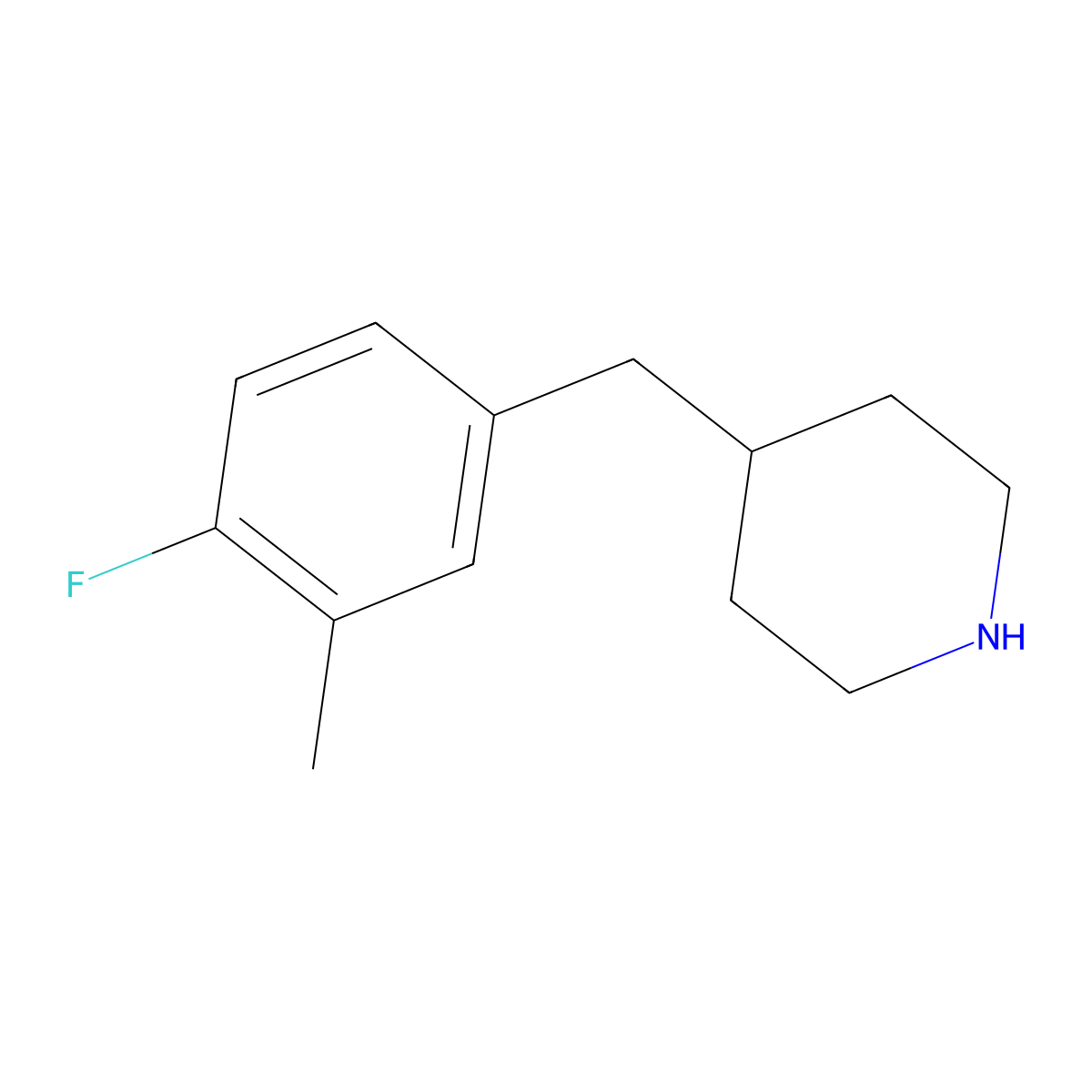 4-(4-Fluoro-3-methylbenzyl)piperidine molecular structure, CAS 1017150-93-4