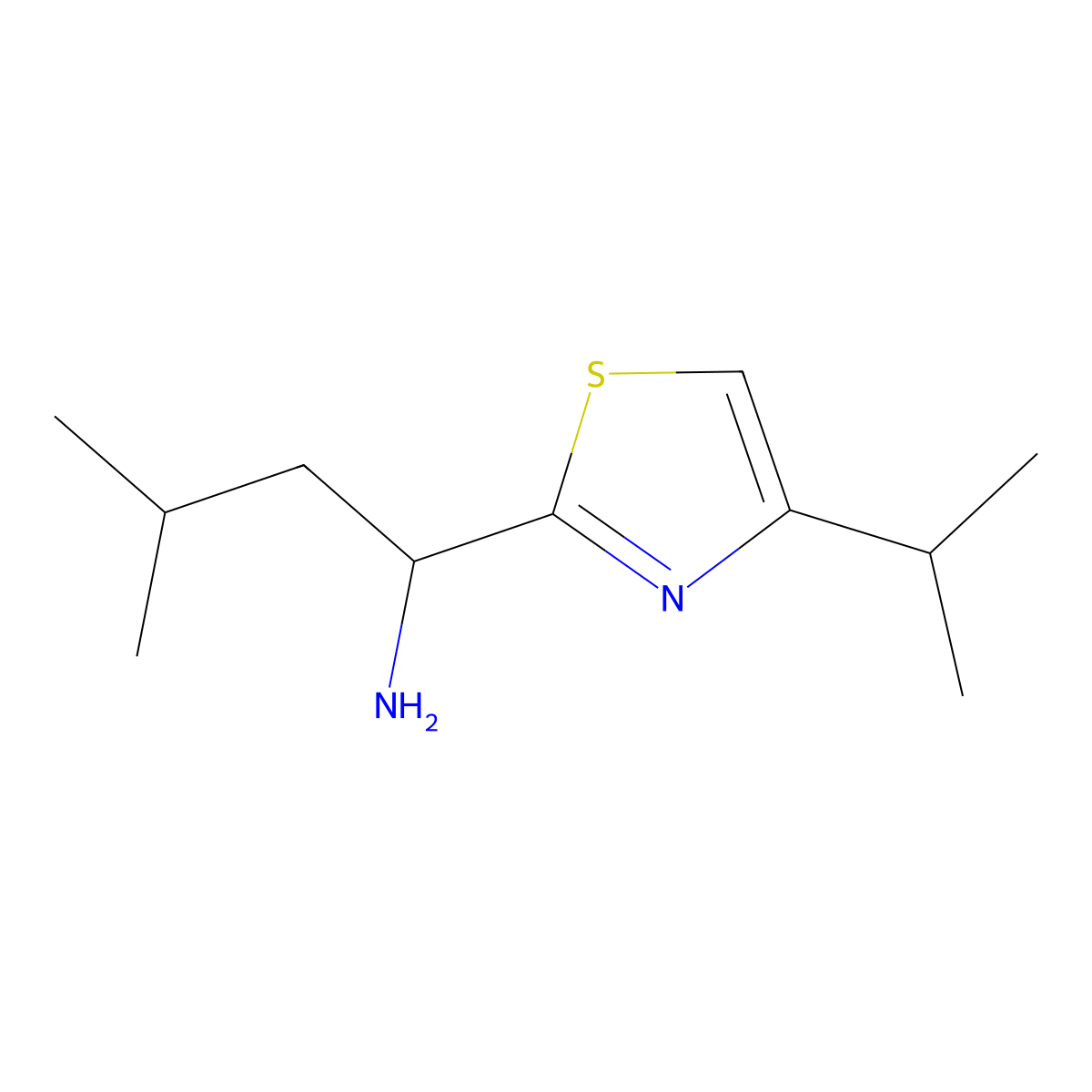 1-(4-Isopropylthiazol-2-yl)-3-methylbutan-1-amine molecular structure, CAS 1017152-73-6