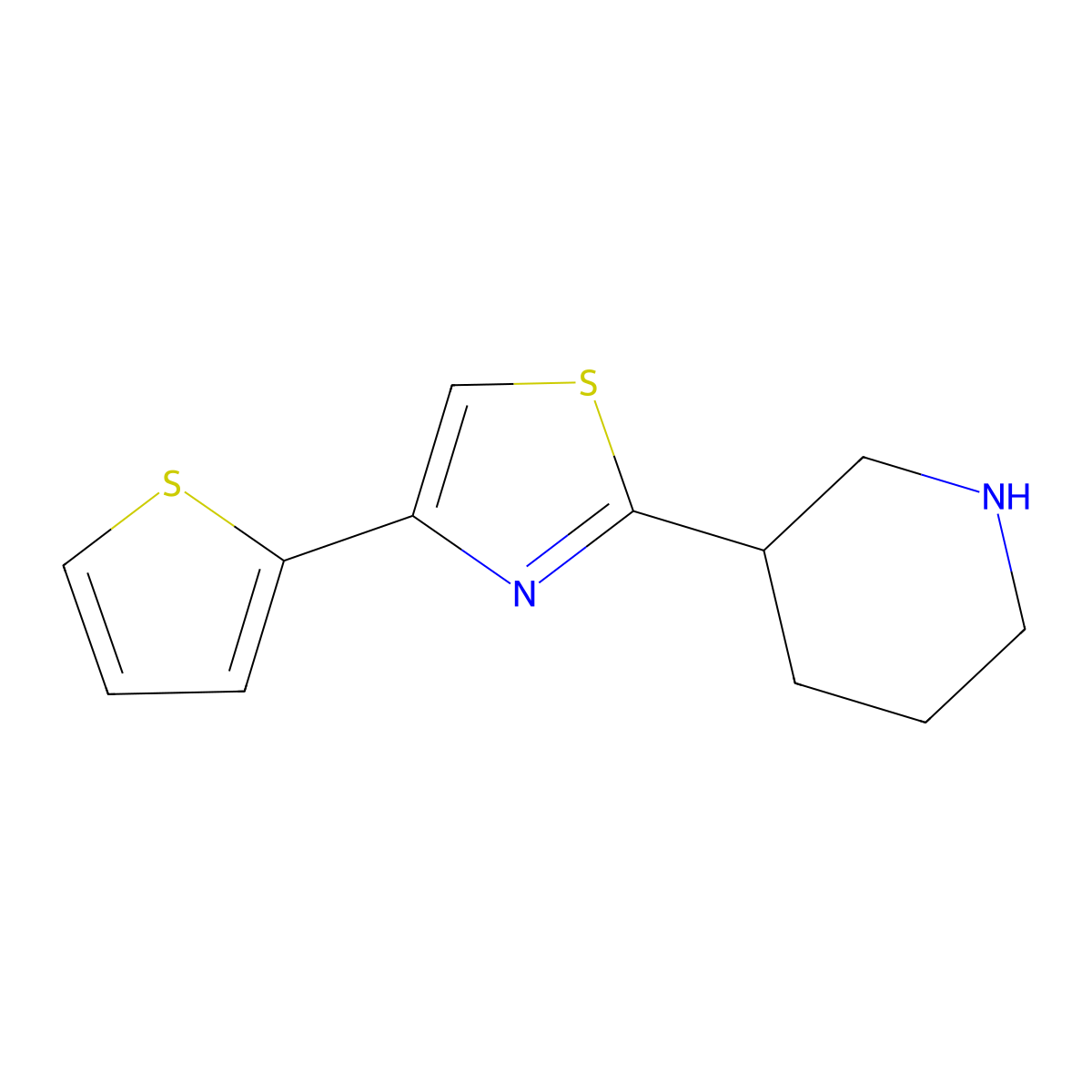 2-(Piperidin-3-yl)-4-(thiophen-2-yl)thiazole molecular structure, CAS 1017153-37-5