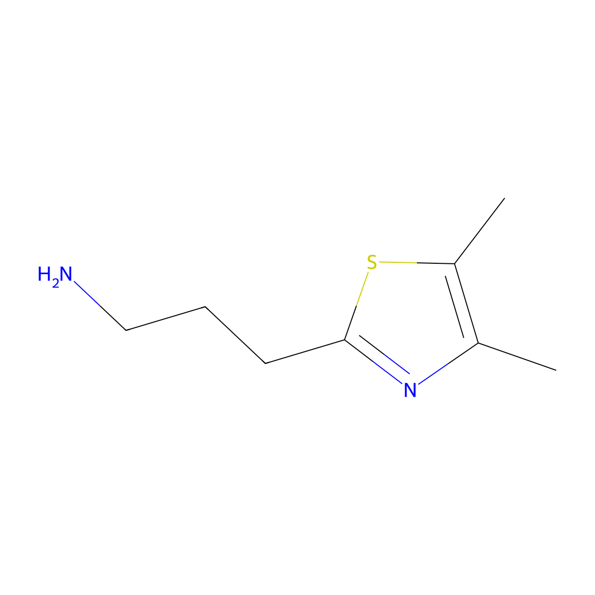 3-(4,5-Dimethyl-1,3-thiazol-2-yl)-1-propanamine molecular structure, CAS 1017153-61-5
