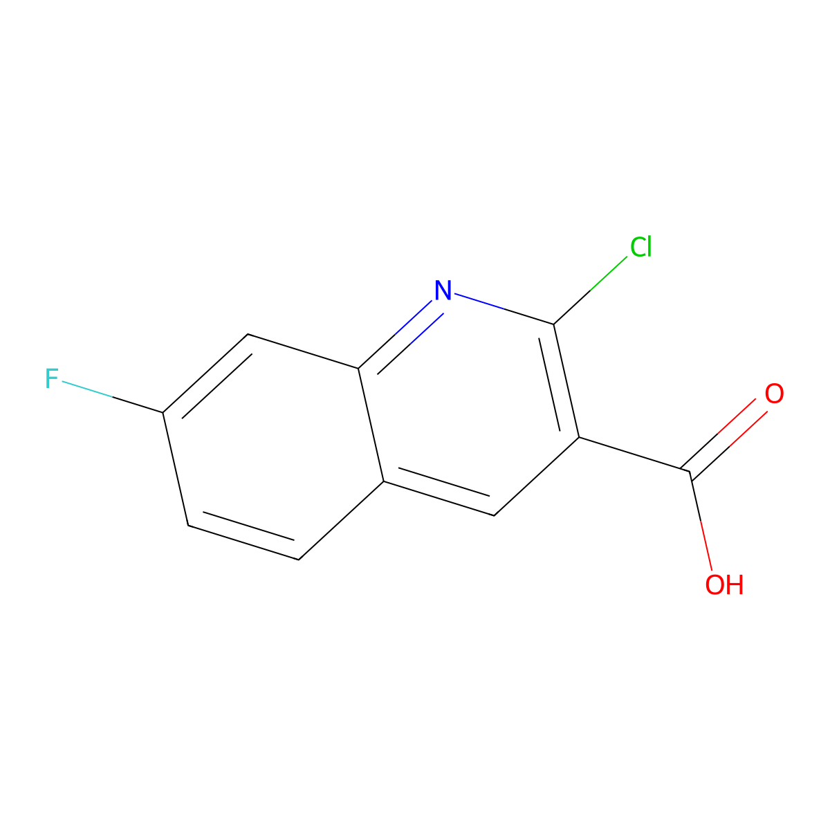 2-Chloro-7-fluoroquinoline-3-carboxylic acid molecular structure, CAS 1017157-81-1
