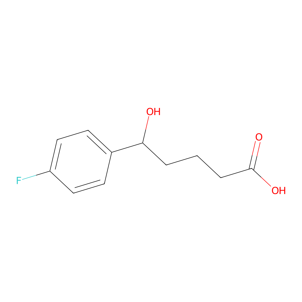 5-(4-Fluorophenyl)-5-hydroxypentanoic acid molecular structure, CAS 1017158-54-1
