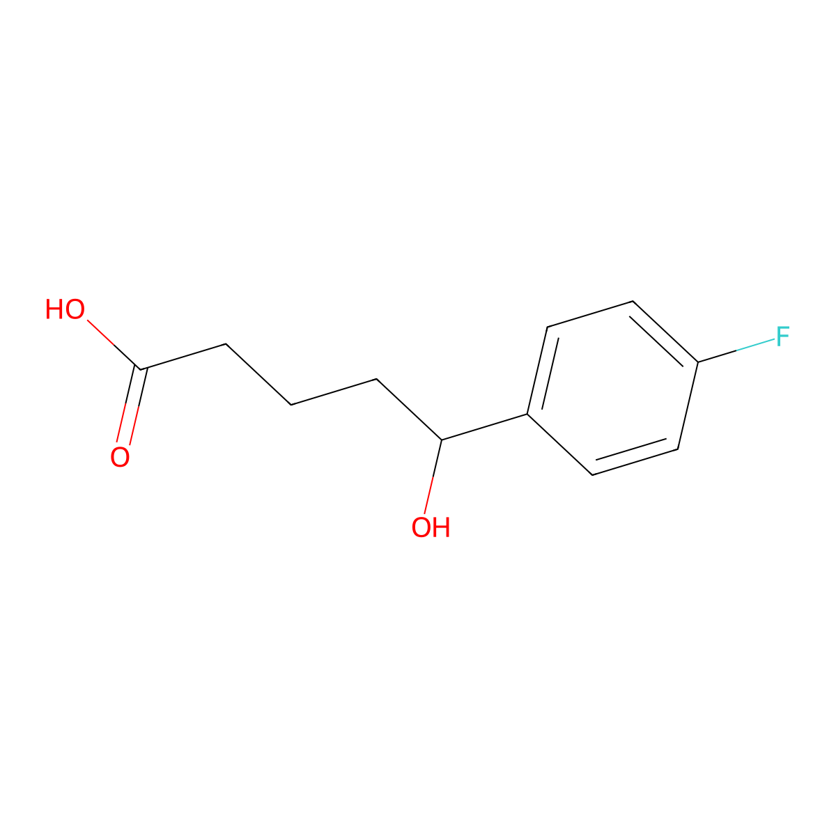 5-(4-Fluorophenyl)-5-hydroxypentanoic acid molecular structure, CAS 1017158-54-1