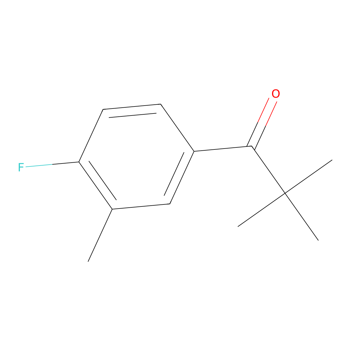 1-(4-Fluoro-3-methylphenyl)-2,2-dimethyl-1-propanone molecular structure, CAS 1017159-92-0