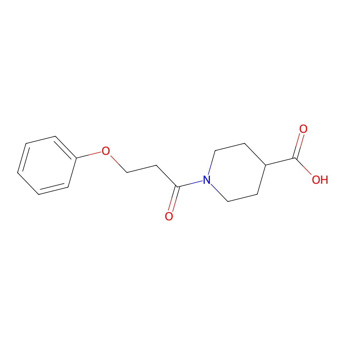 1-(3-Phenoxypropanoyl)piperidine-4-carboxylic acid molecular structure, CAS 1017163-16-4