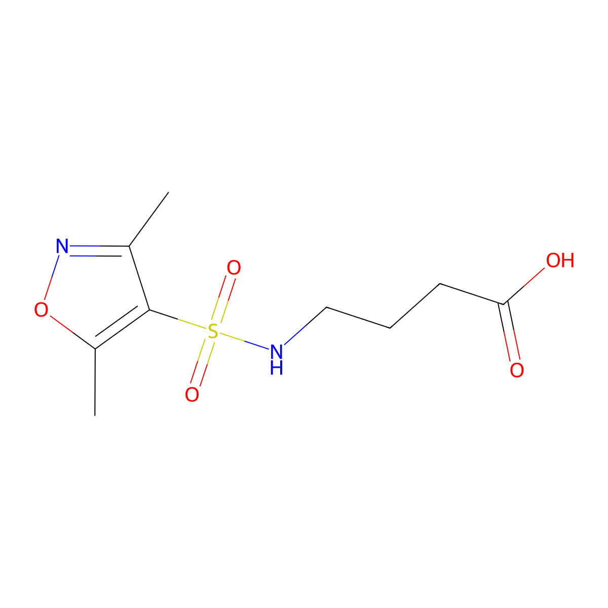 4-{[(3,5-Dimethylisoxazol-4-yl)sulfonyl]amino}butanoic acid molecular structure, CAS 1017163-74-4