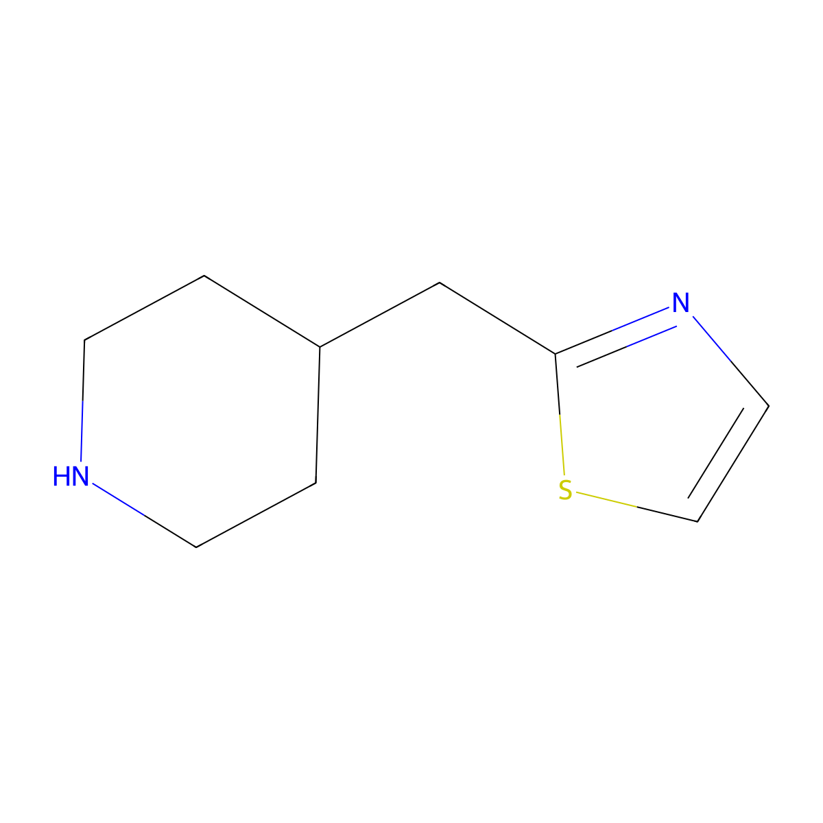 2-(Piperidin-4-ylmethyl)thiazole molecular structure, CAS 1017163-98-2