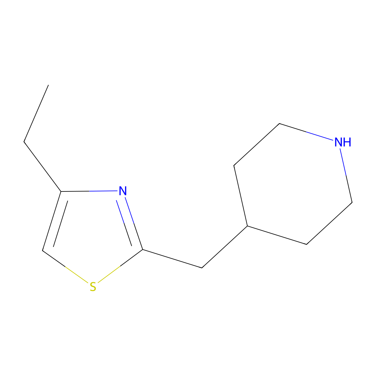 4-[(4-Ethyl-1,3-thiazol-2-yl)methyl]piperidine molecular structure, CAS 1017164-02-1