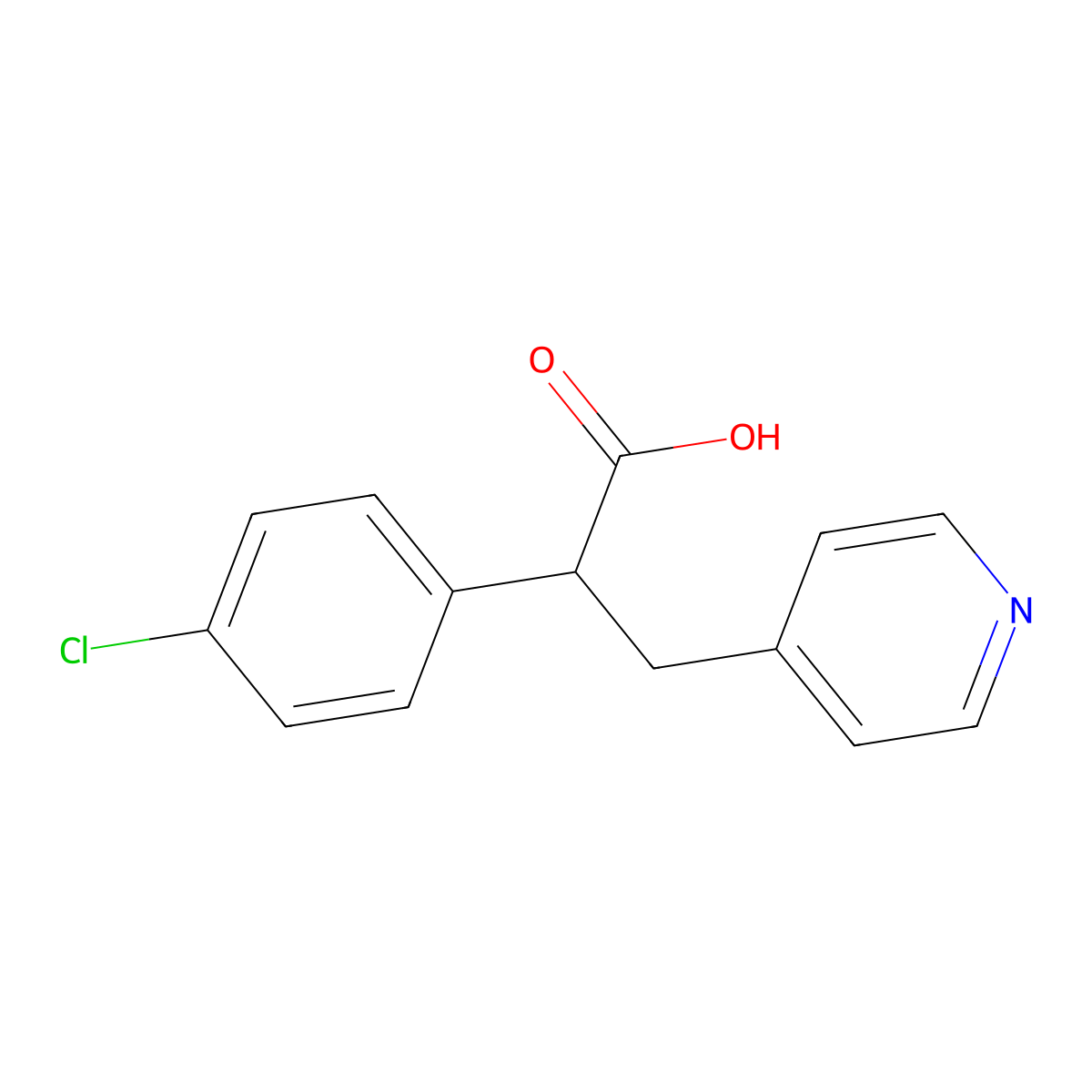 2-(4-Chlorophenyl)-3-(pyridin-4-yl)propanoic acid molecular structure, CAS 1017165-85-3