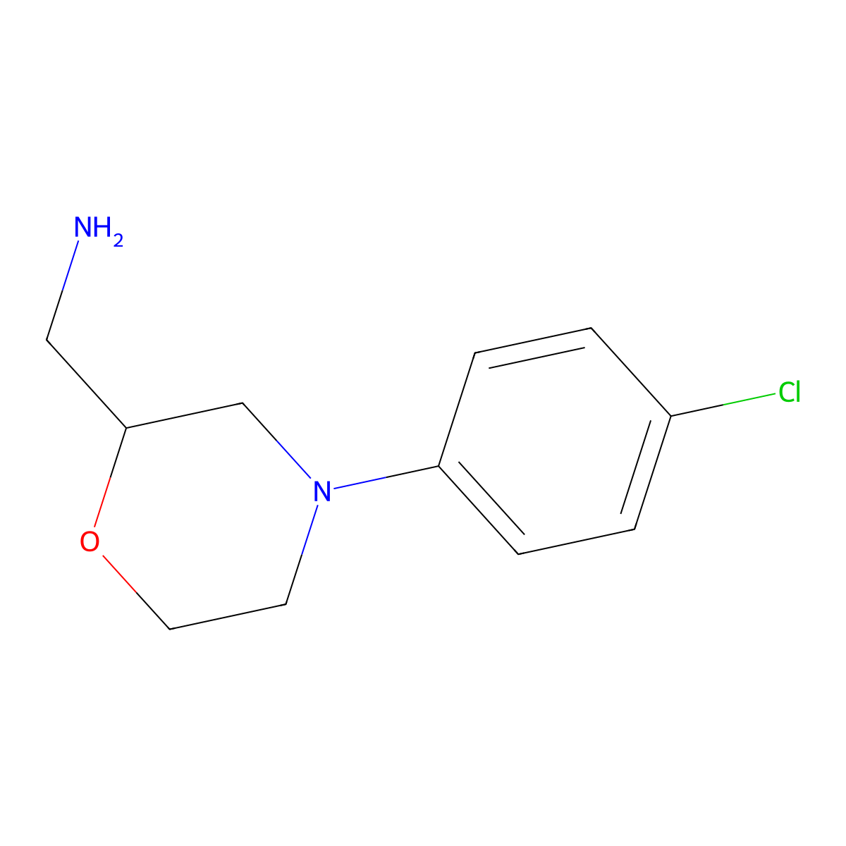 [4-(4-Chlorophenyl)morpholin-2-yl]methanamine molecular structure, CAS 1017166-10-7