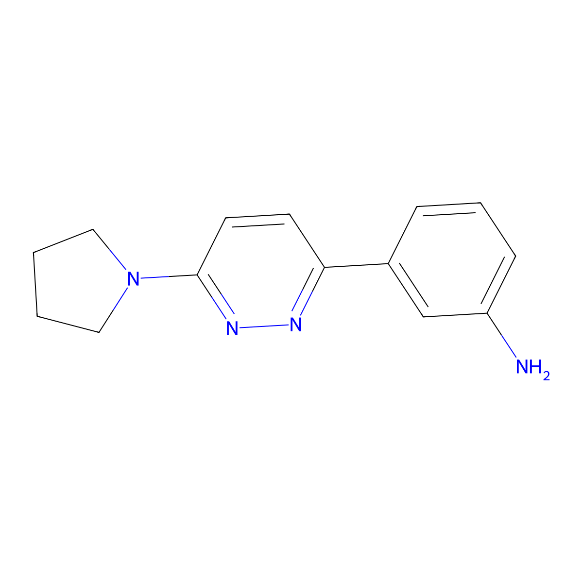 3-(6-(Pyrrolidin-1-yl)pyridazin-3-yl)aniline molecular structure, CAS 1017168-48-7