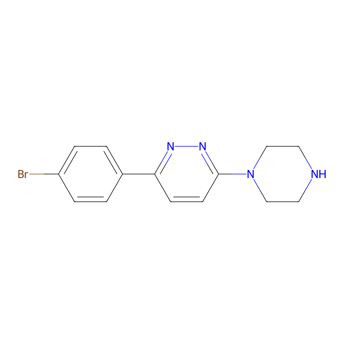3-(4-Bromophenyl)-6-(piperazin-1-yl)pyridazine molecular structure, CAS 1017168-56-7