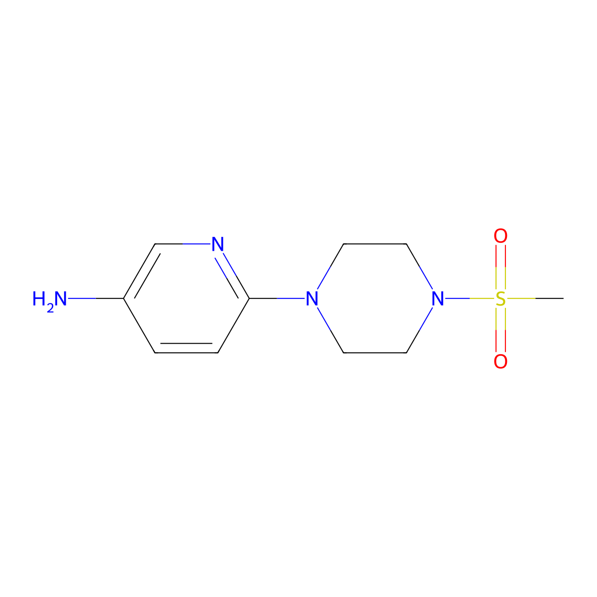6-(4-Methanesulfonylpiperazin-1-yl)pyridin-3-amine molecular structure, CAS 1017171-54-8