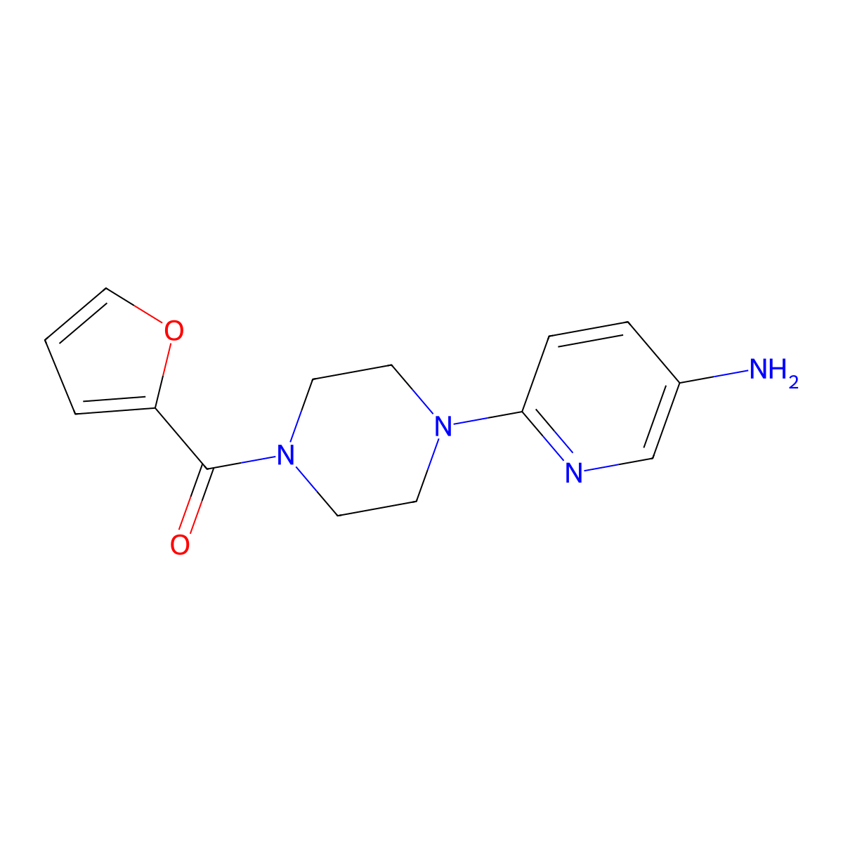 6-[4-(Furan-2-carbonyl)piperazin-1-yl]pyridin-3-amine molecular structure, CAS 1017171-70-8