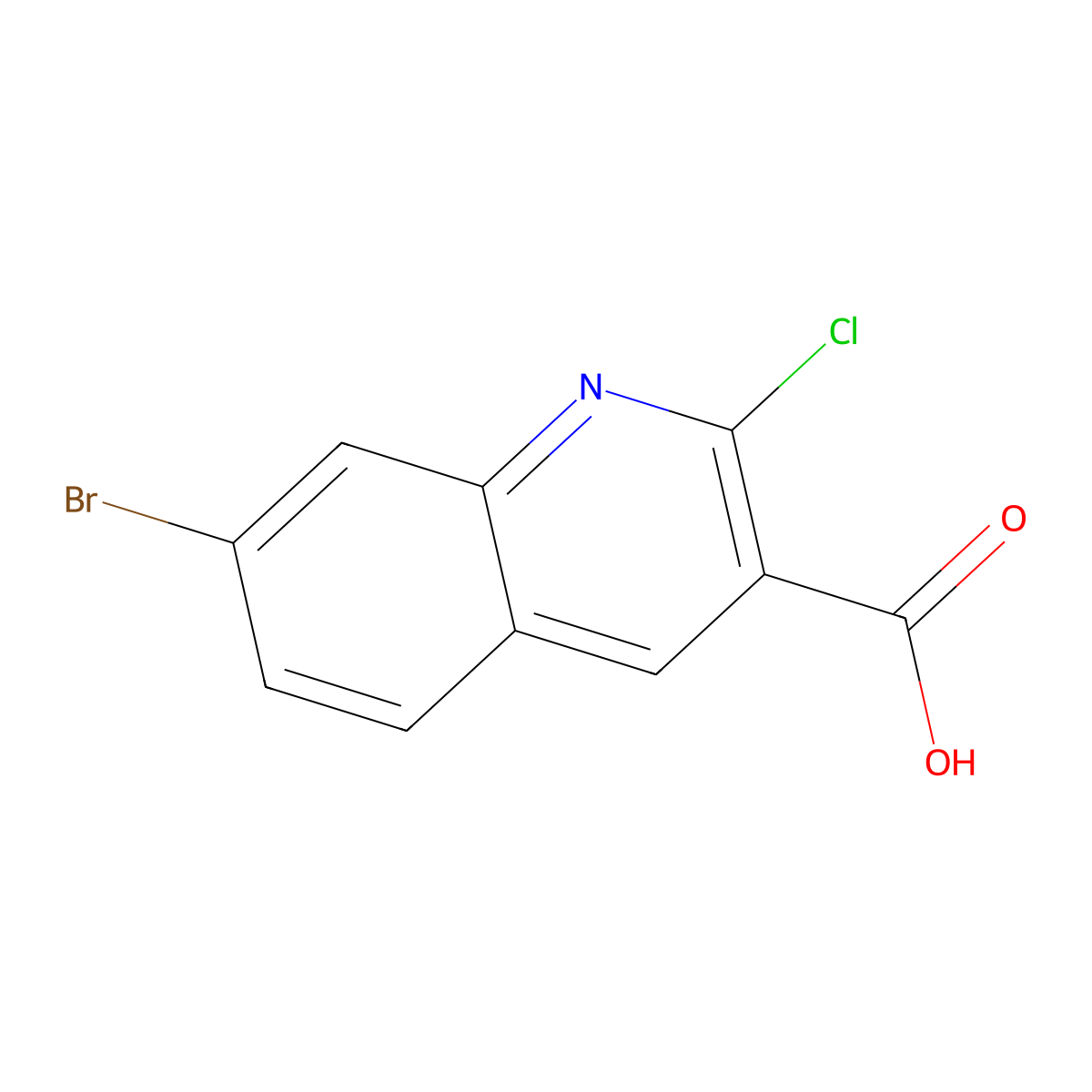 7-Bromo-2-chloroquinoline-3-carboxylic acid molecular structure, CAS 1017172-93-8