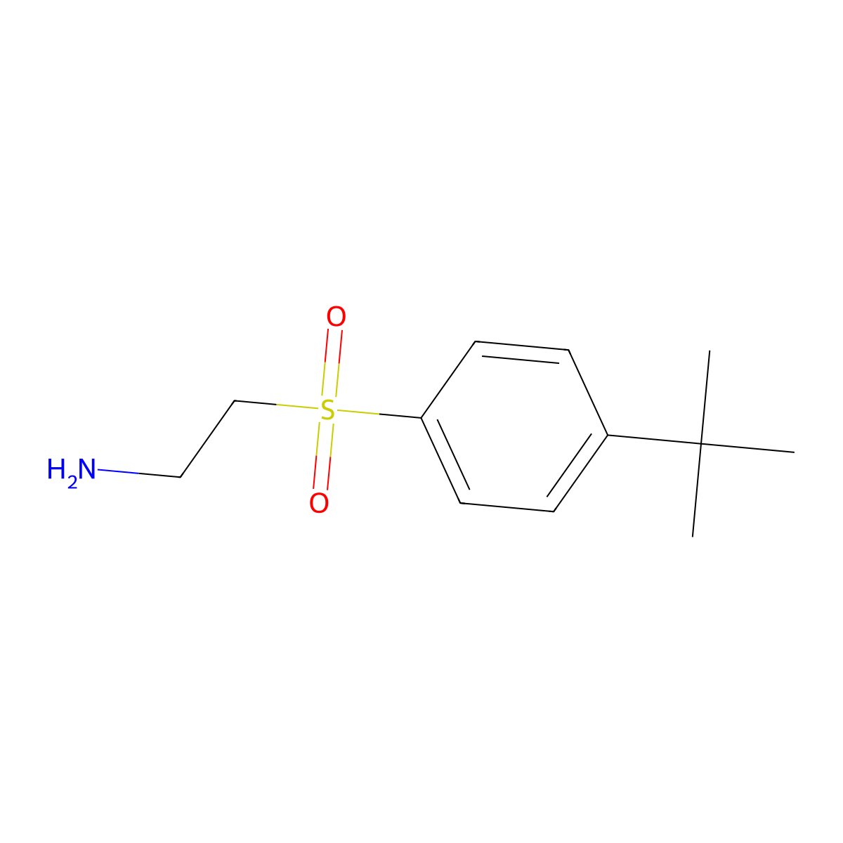 2-(4-Tert-butylbenzenesulfonyl)ethan-1-amine molecular structure, CAS 1017173-46-4