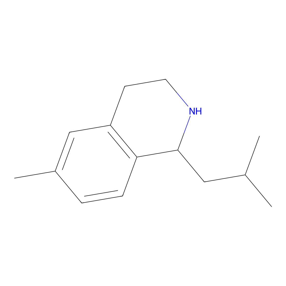 6-Methyl-1-(2-methylpropyl)-1,2,3,4-tetrahydroisoquinoline molecular structure, CAS 1017177-61-5