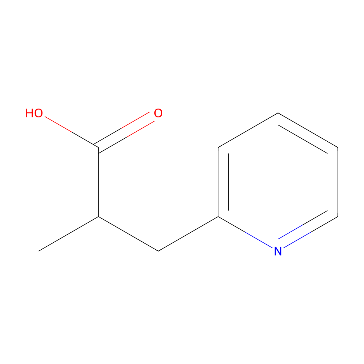 2-Methyl-3-(pyridin-2-yl)propanoic acid molecular structure, CAS 1017183-06-0