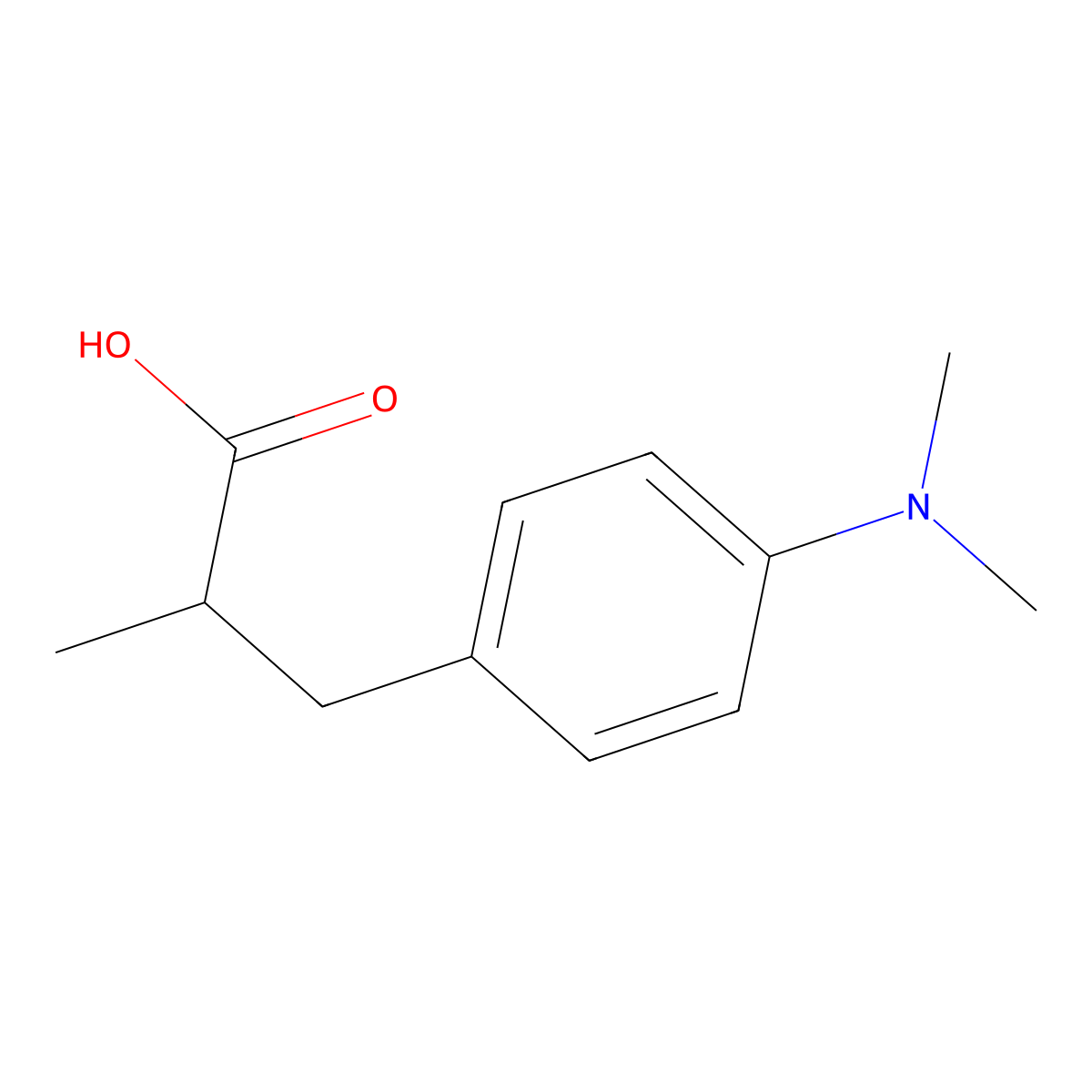 3-[4-(Dimethylamino)phenyl]-2-methylpropanoic acid molecular structure, CAS 1017183-10-6