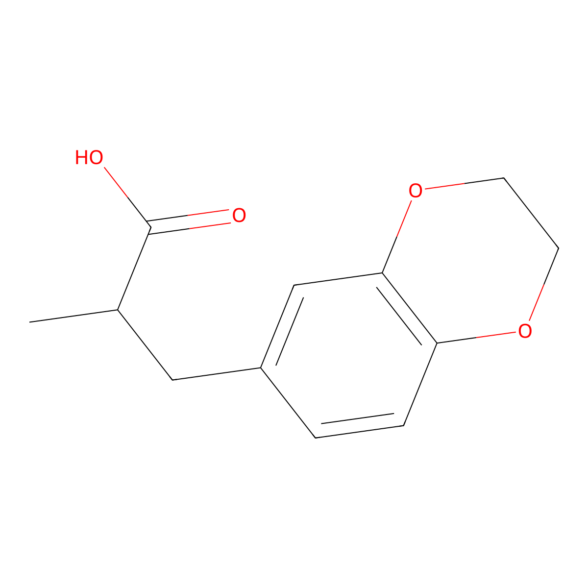 3-(2,3-Dihydro-1,4-benzodioxin-6-yl)-2-methylpropanoic acid molecular structure, CAS 1017183-14-0