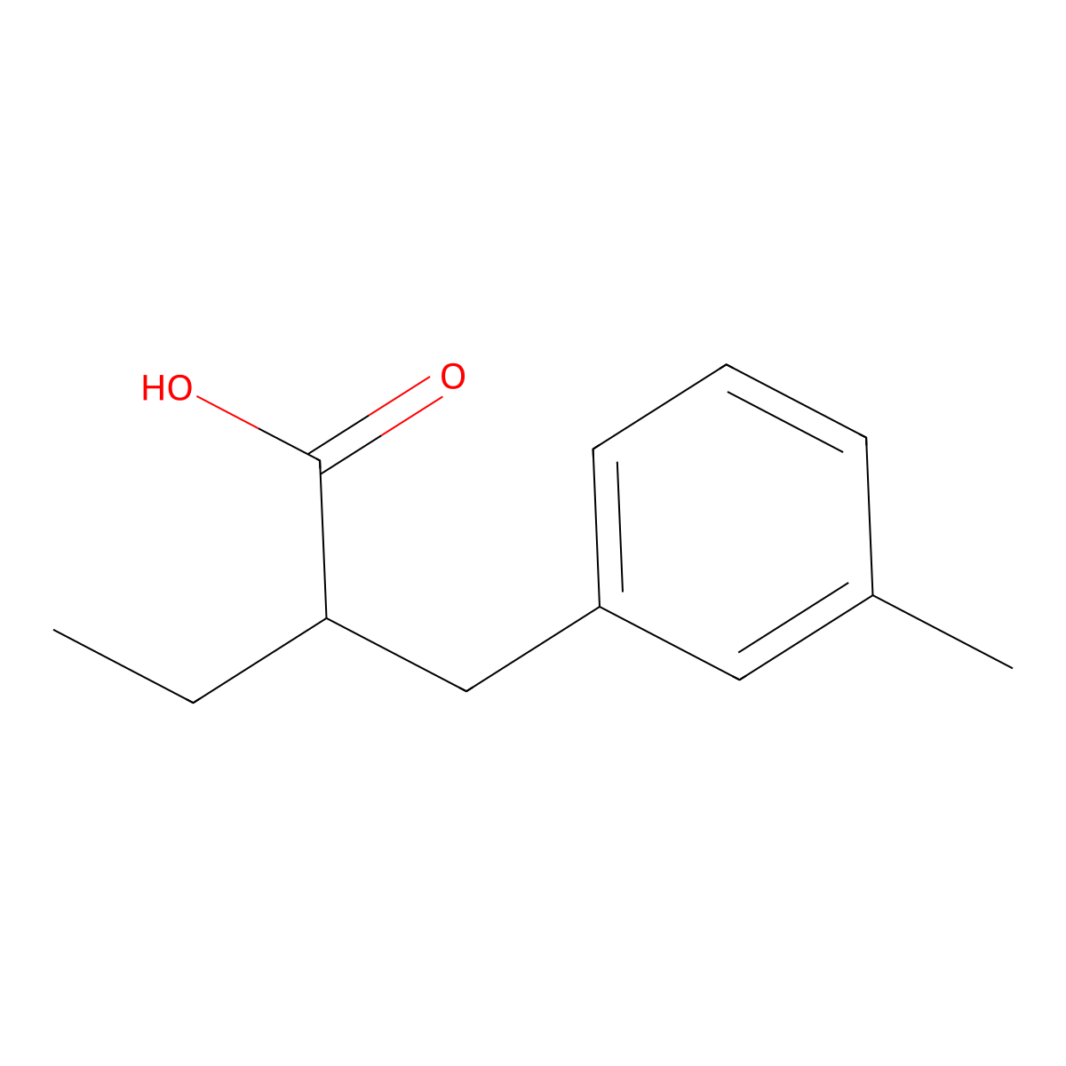 2-[(3-Methylphenyl)methyl]butanoic acid molecular structure, CAS 1017183-18-4