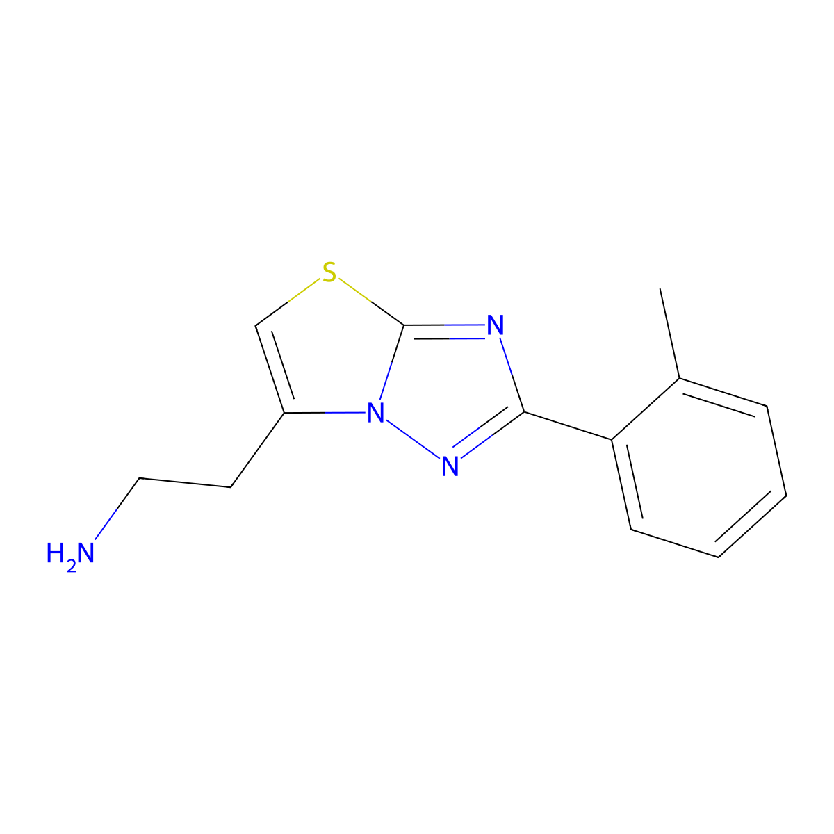 2-[2-(2-Methylphenyl)-[1,2,4]triazolo[3,2-b][1,3]thiazol-6-yl]ethan-1-amine molecular structure, CAS 1017183-37-7