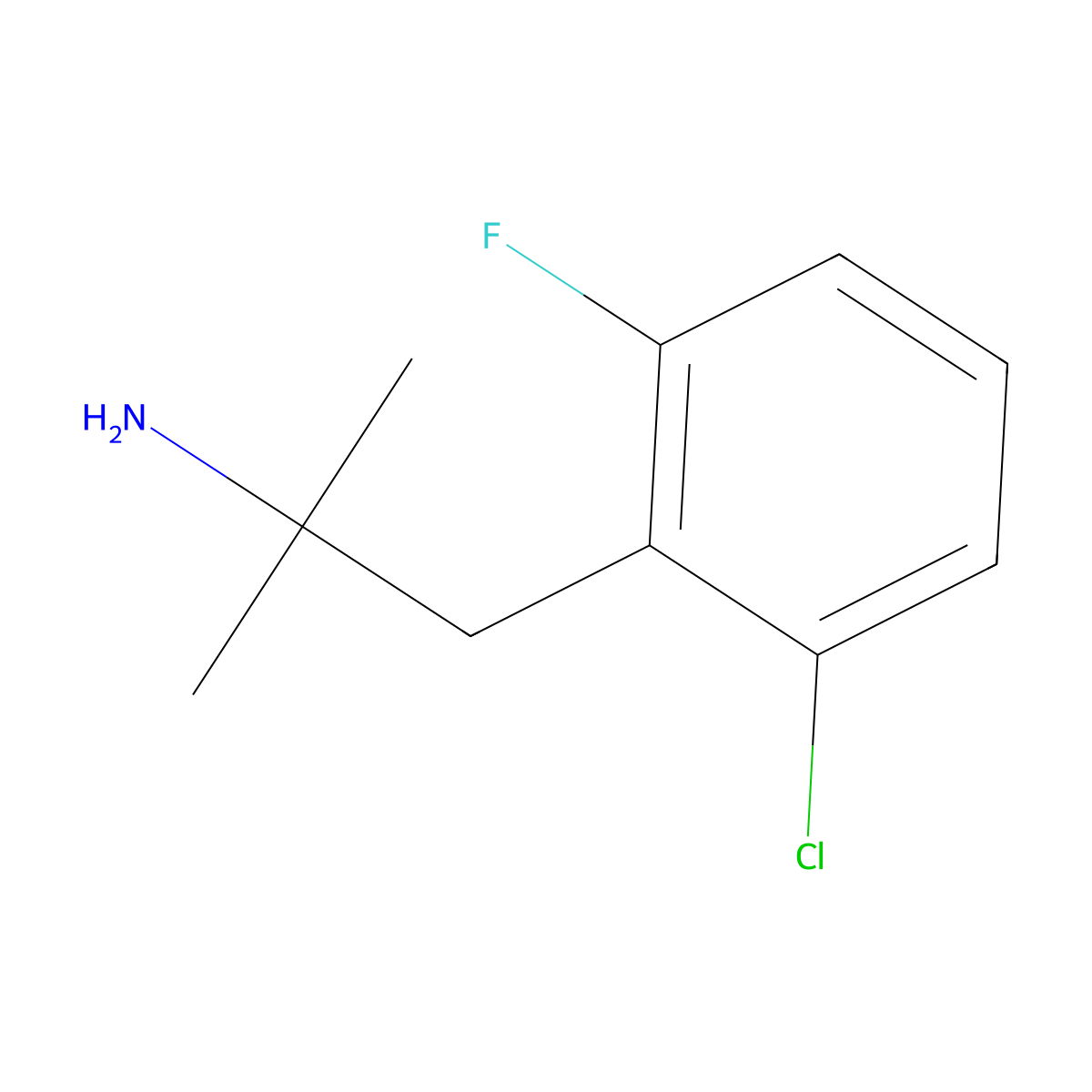 1-(2-Chloro-6-fluorophenyl)-2-methylpropan-2-amine molecular structure, CAS 1017184-47-2