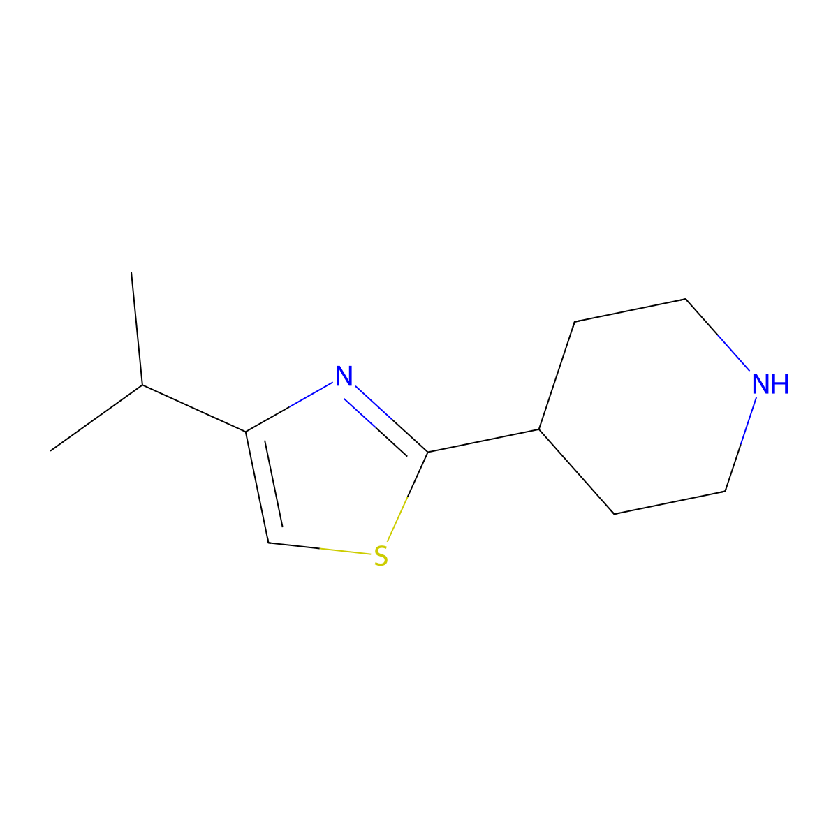 4-[4-(Propan-2-yl)-1,3-thiazol-2-yl]piperidine molecular structure, CAS 1017184-52-9