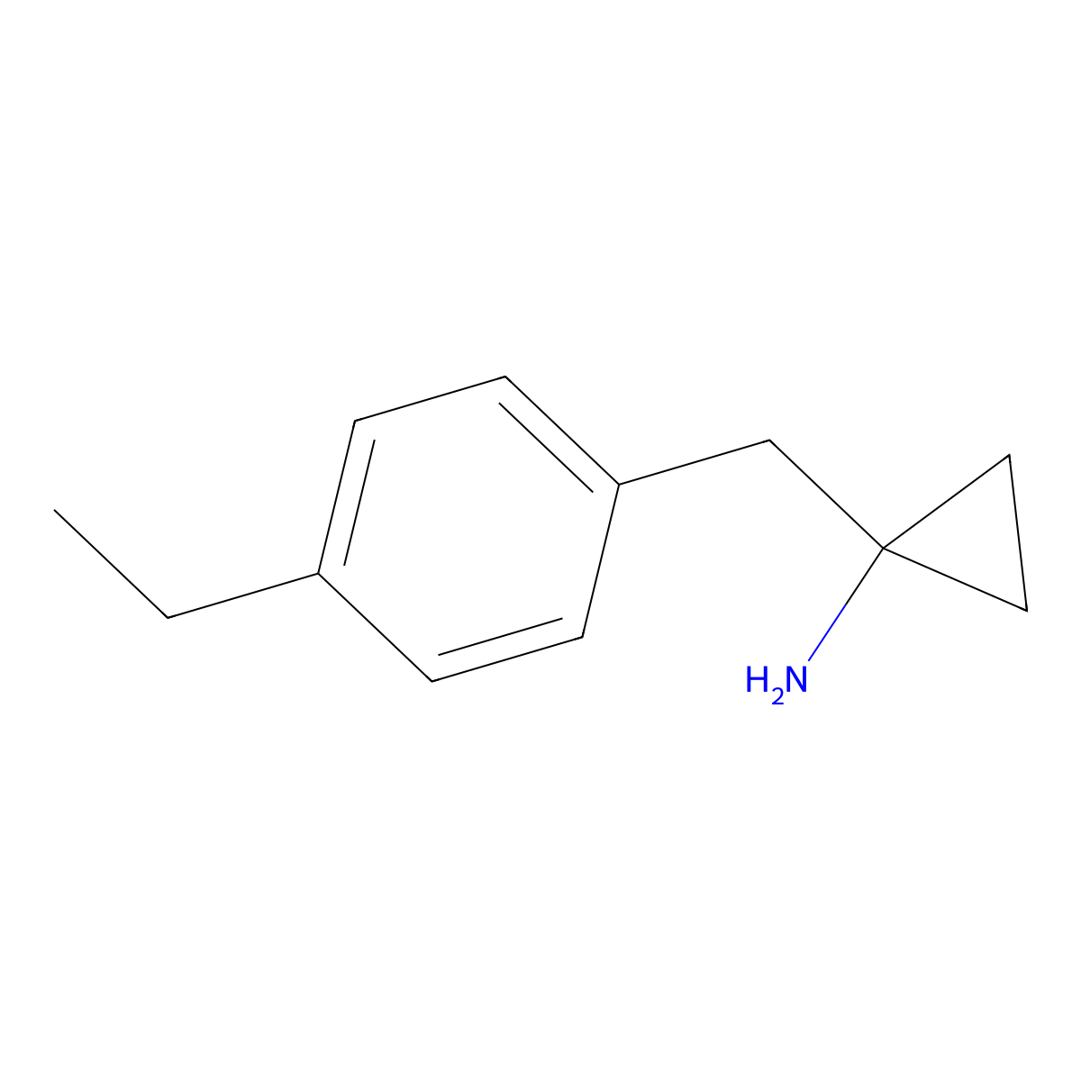 1-[(4-Ethylphenyl)methyl]cyclopropan-1-amine molecular structure, CAS 1017184-55-2