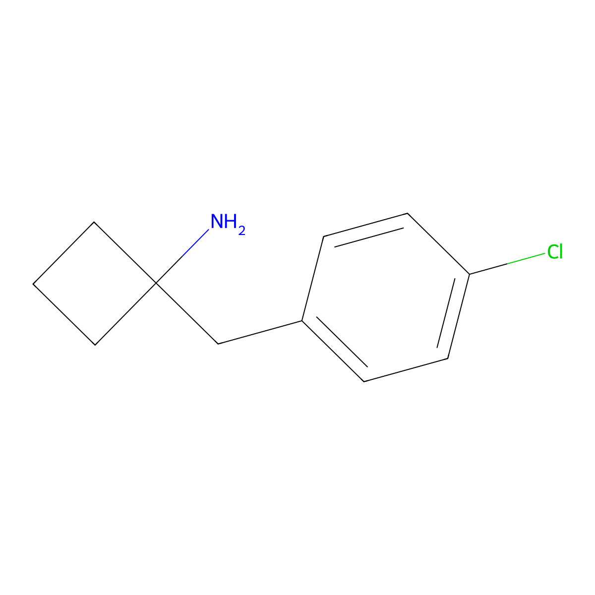 1-[(4-Chlorophenyl)methyl]cyclobutan-1-amine molecular structure, CAS 1017184-77-8