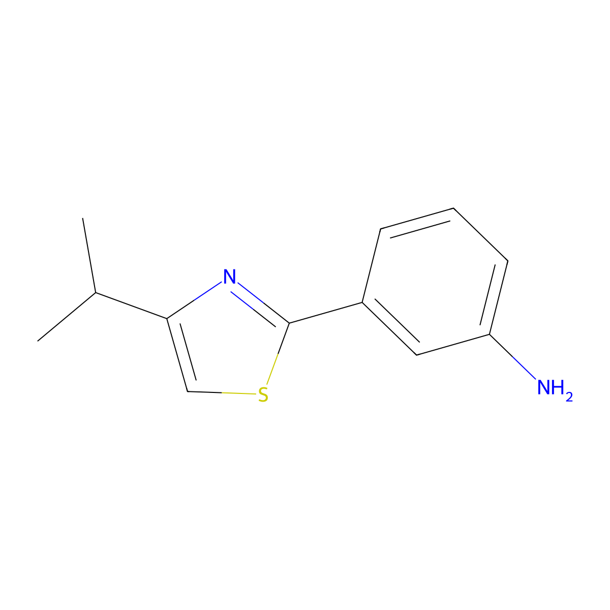 3-(4-Isopropylthiazol-2-yl)aniline molecular structure, CAS 1017184-84-7